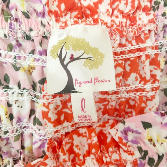 ANTHROPOLOGIE Boho Fig &Flower dress sz. L - Picture 4 of 5